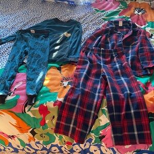 3T pjsx 2. Lazy one brand bear and paw prints design. Old navy red&blue plaid